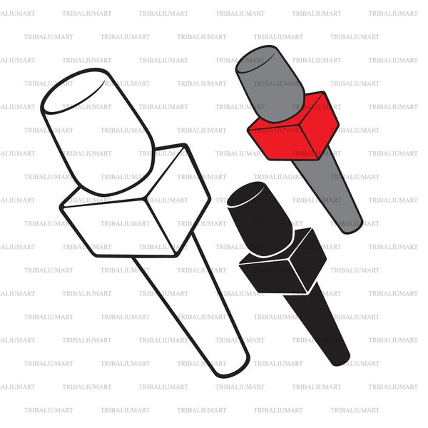 News Microphone. Cut files for Cricut. Clip Art silhouettes (eps, svg, pdf, png, dxf, jpeg).