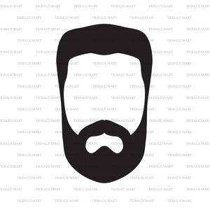 Haar Bart Schnurrbart Silhouette. Dateien für Cricut ausschneiden. ClipArt Silhouetten (eps, svg, pdf, png, dxf, jpg).