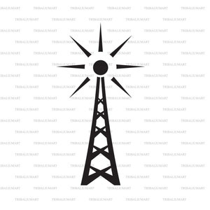 Radioantenne die signaal verzendt. Knip bestanden voor Cricut. Clip Art silhouet (eps, svg, pdf, png, dxf, jpeg).