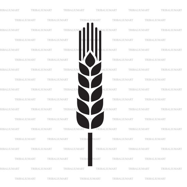 Wheat ear. Cut files for Cricut. Clip Art silhouettes (eps, svg, pdf, png, dxf, jpeg).