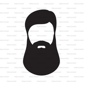 Haar Bart Schnurrbart Silhouette. Dateien für Cricut ausschneiden. ClipArt Silhouetten (eps, svg, pdf, png, dxf, jpg).