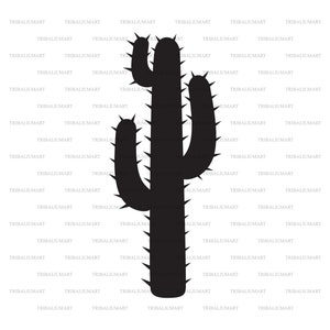 Cactus. Couper les fichiers pour Cricut. Silhouette clip art (eps, svg, pdf, png, dxf, jpeg).