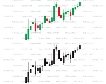 Candlestick chart graph (stock market graph business concept). Cut files for Cricut. Clip Art (eps, svg, pdf, png, dxf, jpeg).