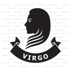 Signo del zodíaco de Virgo (símbolo del horóscopo, icono de la astrología). Cortar archivos para las siluetas de Cricut, Clip Art (eps, svg, pdf, png, dxf, jpeg).