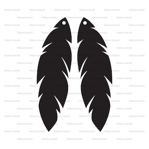 Pendientes de pluma siluetas. Cortar archivos para Cricut. Siluetas Clip Art (eps, svg, pdf, png, dxf, jpeg).