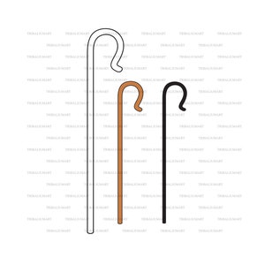 Shepherd crook (hook). Cut files for Cricut. Clip Art (eps, svg, pdf, png, dxf, jpeg).