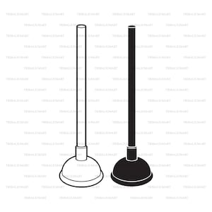 Plunjer. Knip bestanden voor de Cricut. Clip Art silhouet (EPS, SVG, PDF, PNG, DXF, JPEG).
