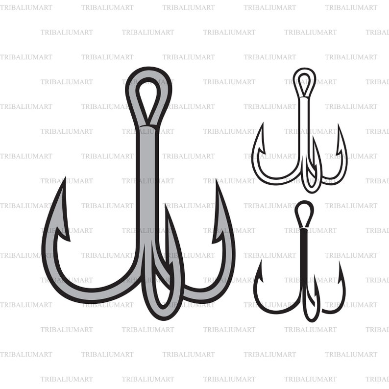 Download Cut Files For Cricut Clip Art Silhouette Triple Fishing Hook Eps Svg Pdf Png Dxf Jpeg Clip Art Art Collectibles Mukena Id