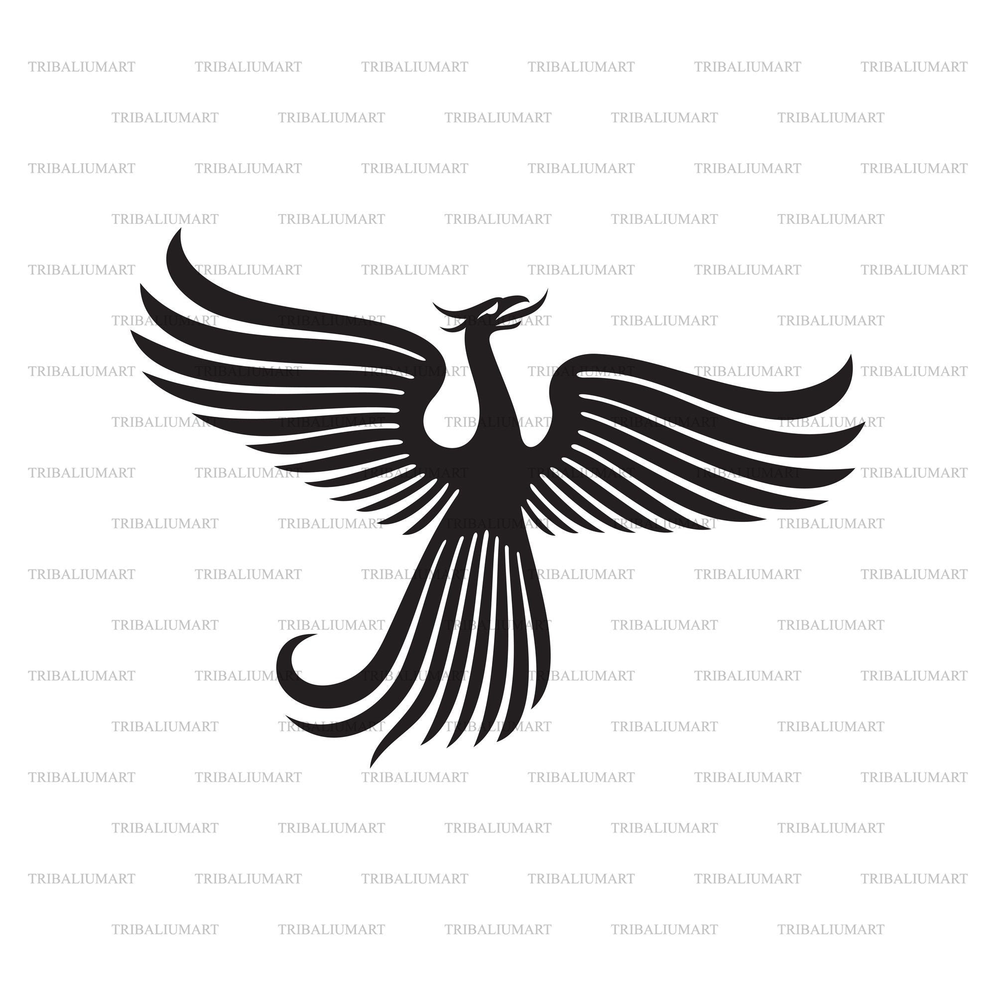 Phoenix bird. Cut files for Cricut. Clip Art silhouettes eps | Etsy