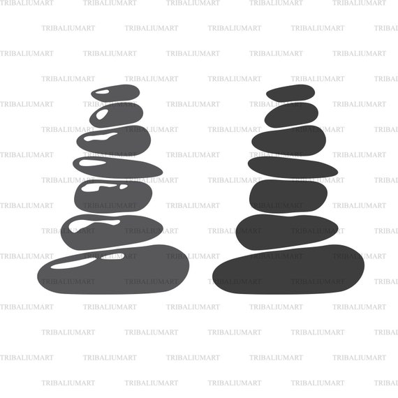 Zen Stones Cut Files For Cricut Clip Art Silhouettes Eps Etsy