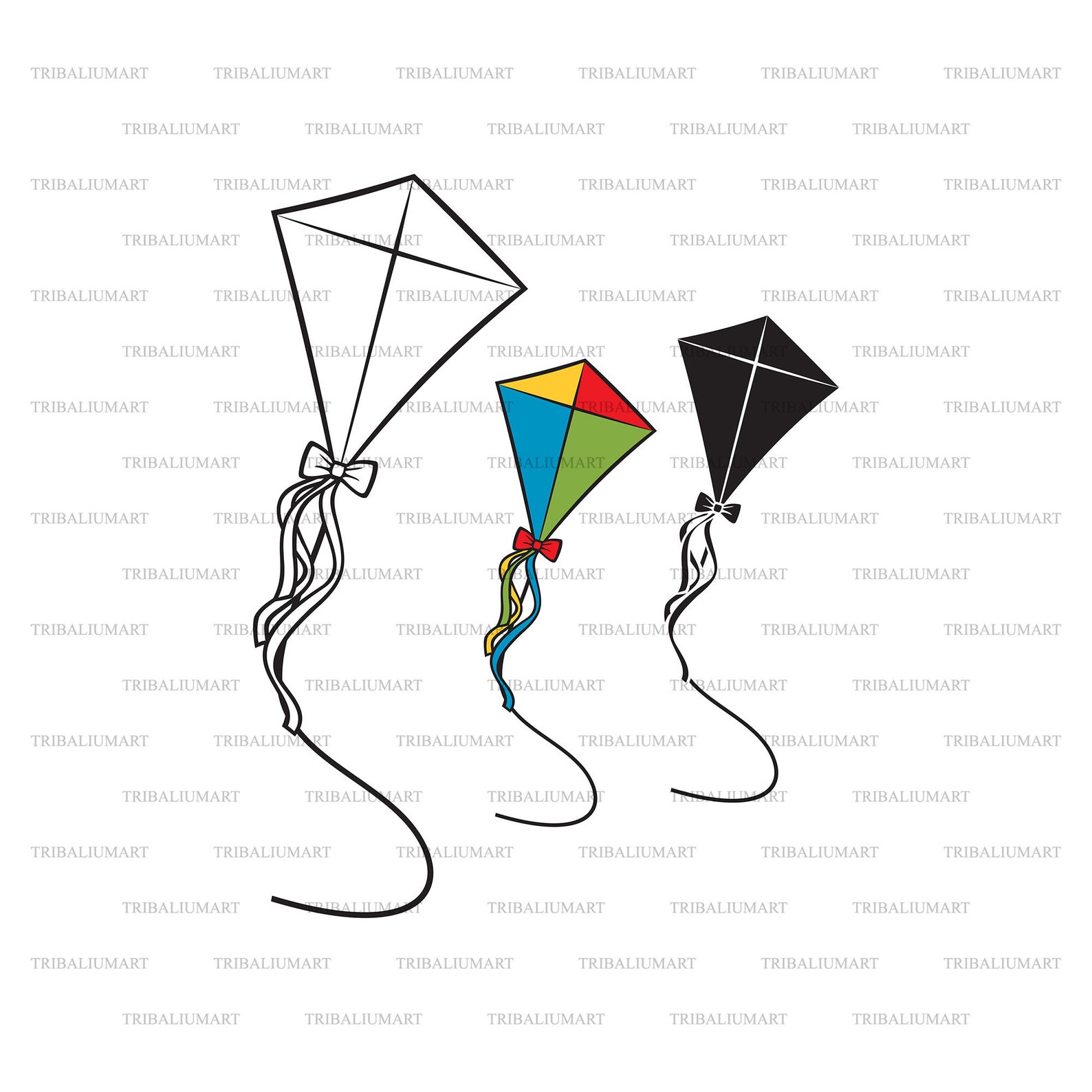 Kite. Cut Files for Cricut. Clip Art Silhouette eps Svg Etsy