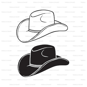 Cowboyhut. Cut Dateien für Cricut (eps, svg, pdf, png, dxf, jpeg). HINWEIS: Dieses Produkt ist ein Kunstbild, kein Lehrmaterial, wie man einen Hut macht