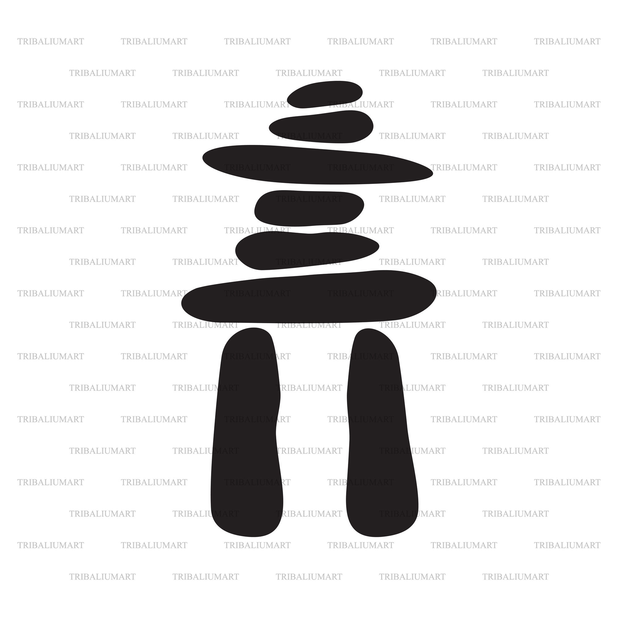 Inukshuk Statue stacked Stones Sculpture. Cut Files for Etsy