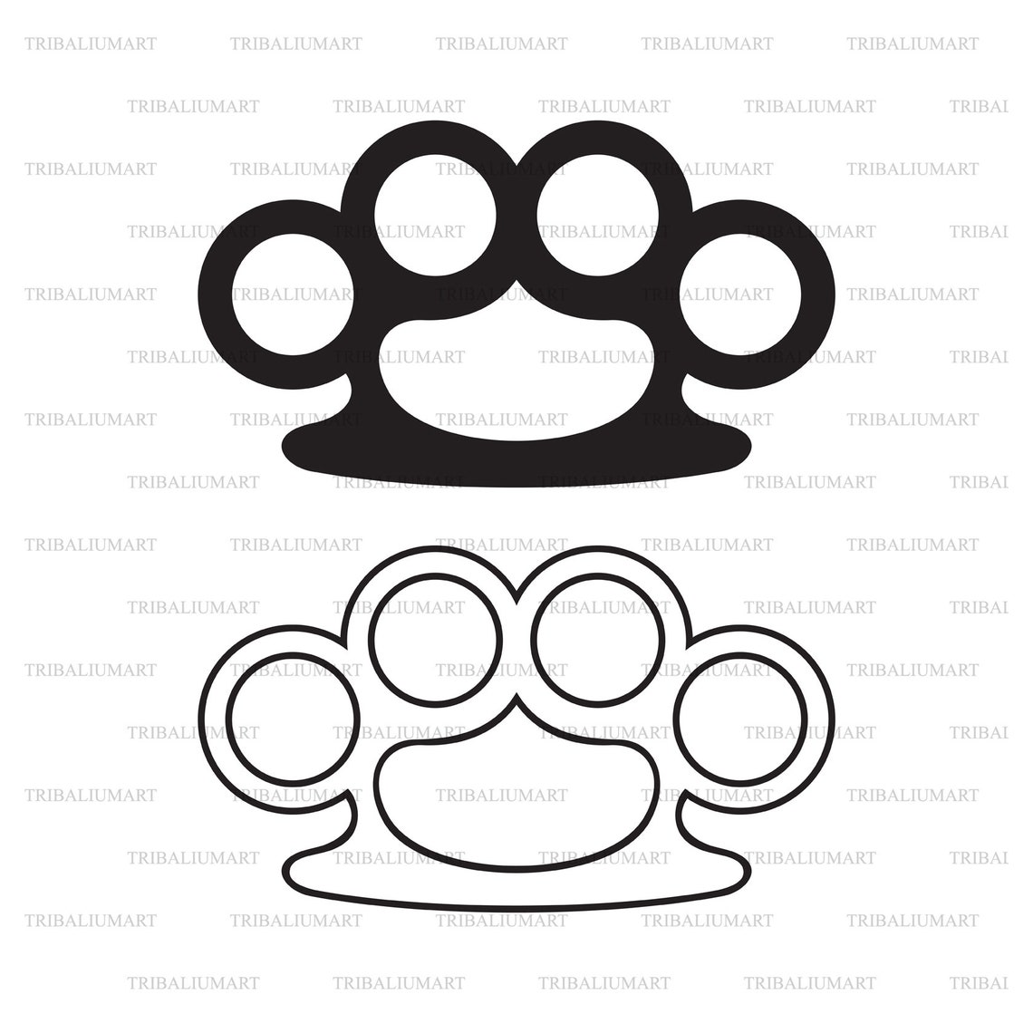 Brass knuckles. Cut files for Cricut. Clip Art silhouette Etsy