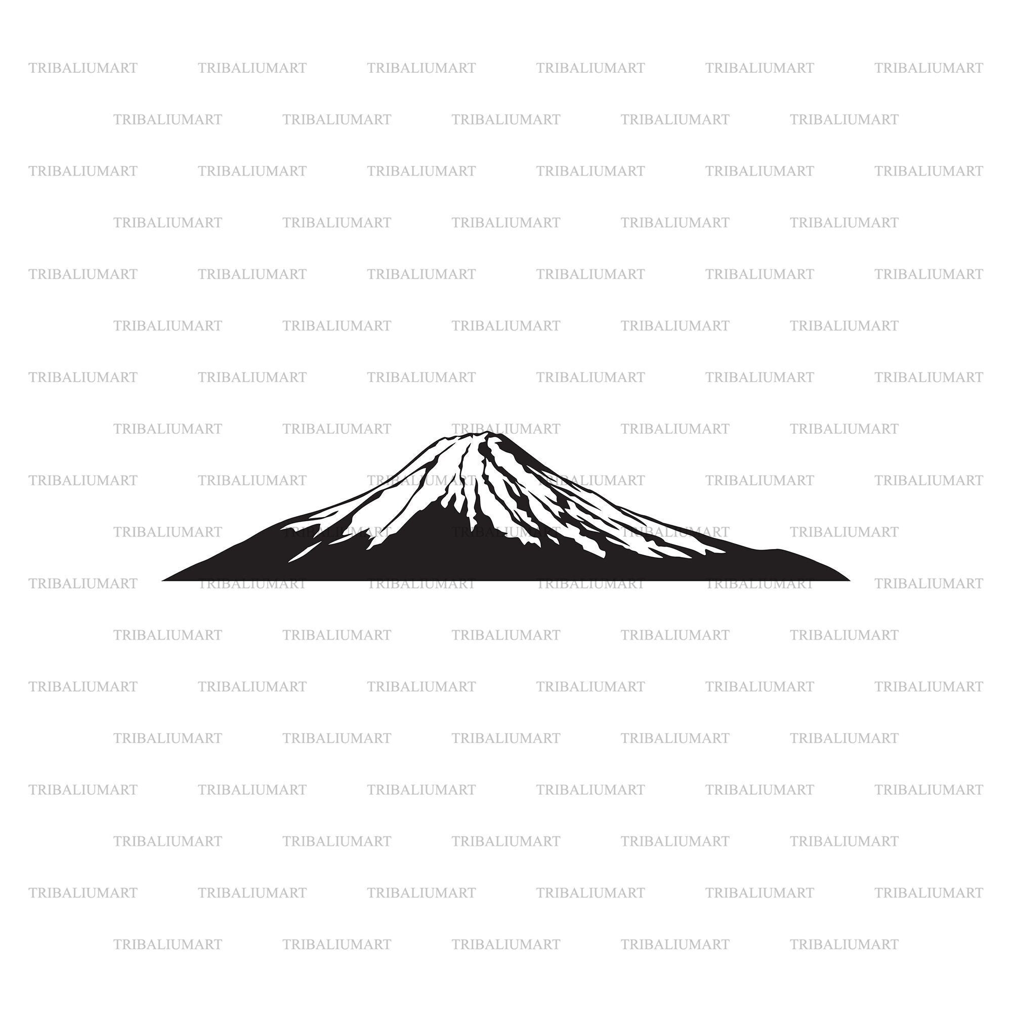 富士山。Cricut 用のカット ファイル。クリップ アート