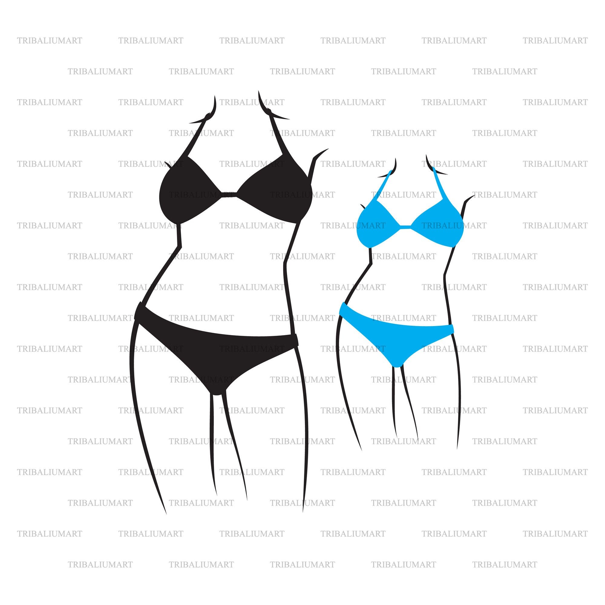 Illustration Of Bikini Body Parts Labels Royalty Free SVG