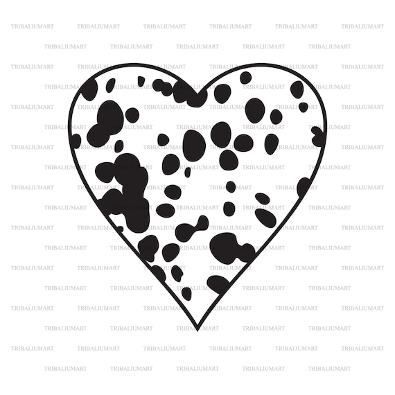 Dalmatians Dog Spots Heart. Cut Files for Cricut. Clip Art Etsy UK