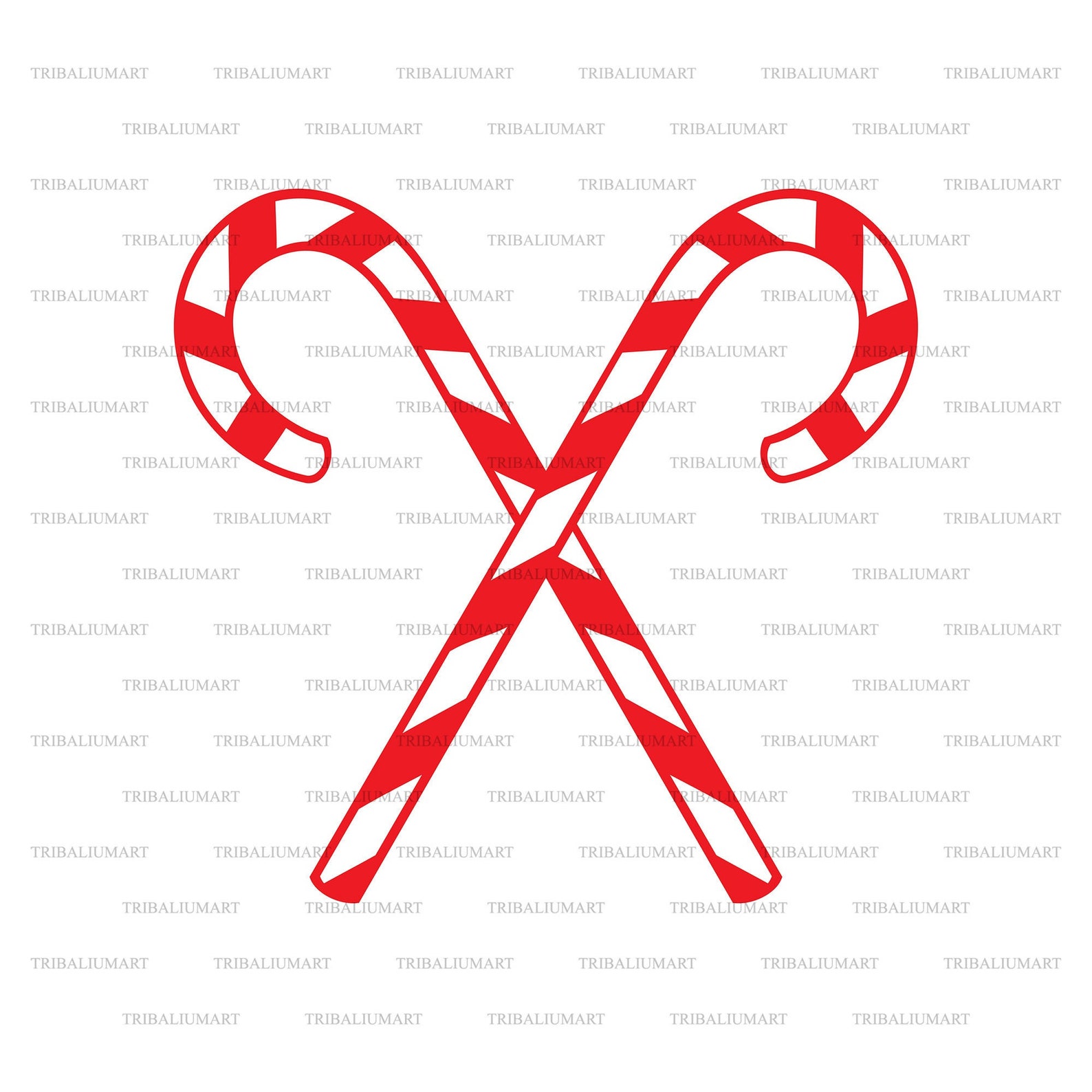 Crossed Candy Canes. Cut Files for Cricut. Clip Art Silhouettes (eps ...