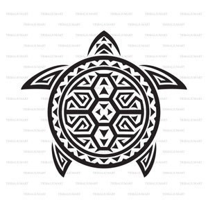 部族のタトゥーのカメ。Cricut 用のカット ファイル。クリップ アートのシルエット (eps、svg、pdf、png、dxf、jpeg)。