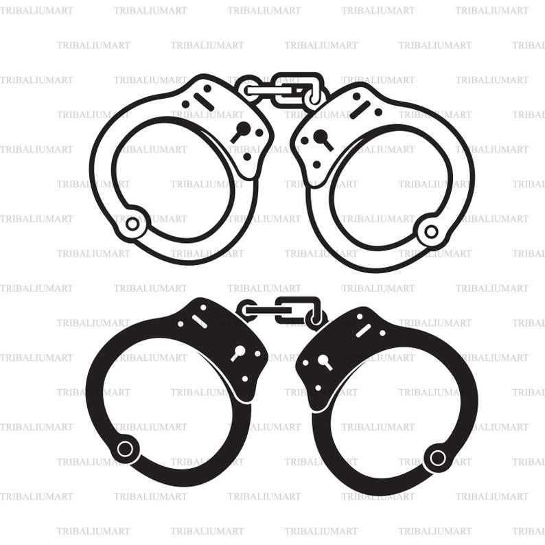 Police Handcuffs. Cut Files for Cricut Clip Art Silhouettes Etsy