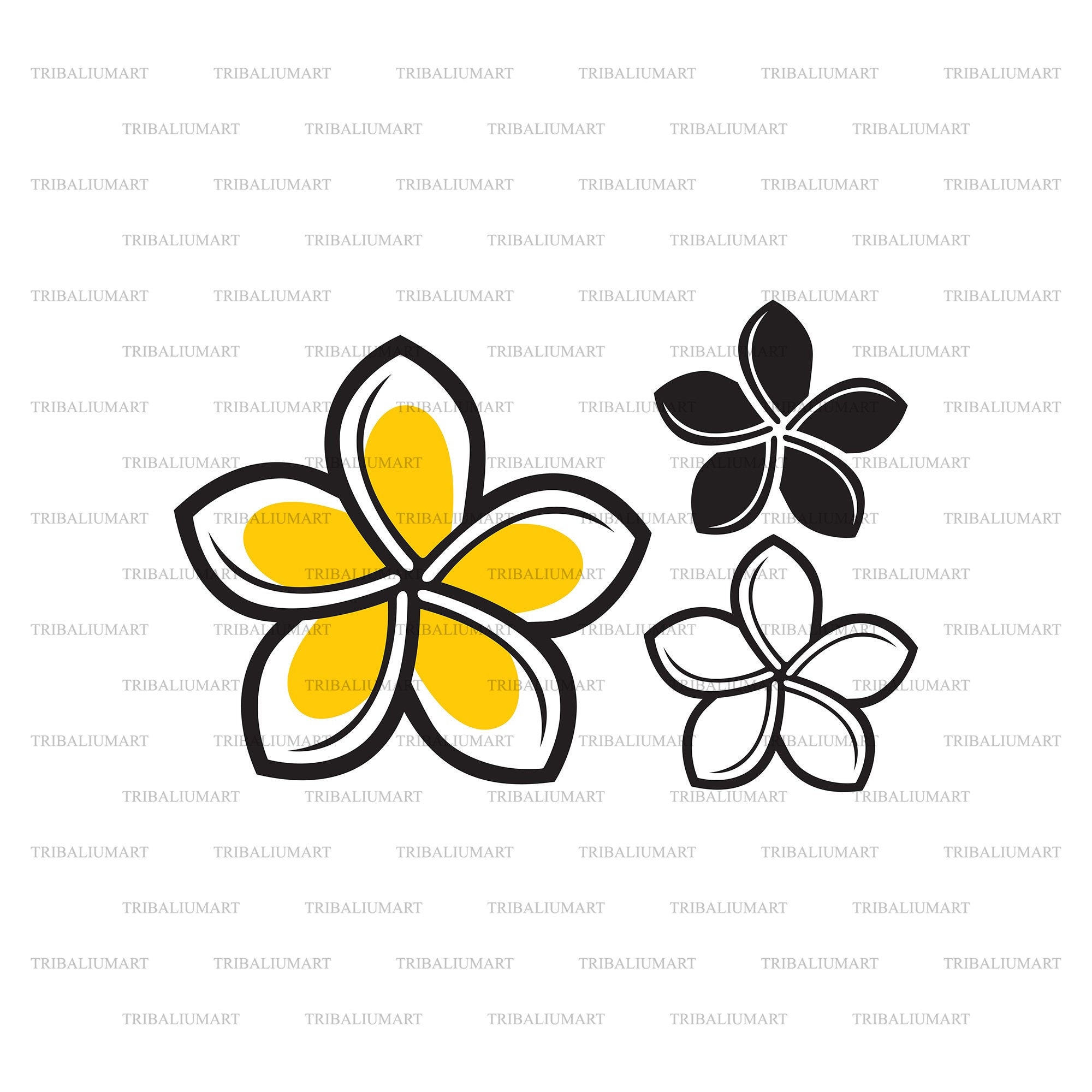 Frangipani Flower. Cut Files for Cricut. Clip Art Silhouette Etsy