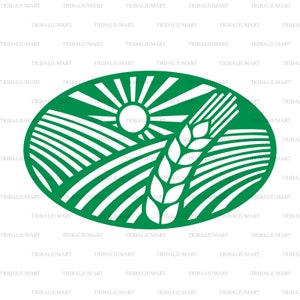 Étiquette de blé (agro Farm Design). Couper des fichiers pour Cricut. Clip art silhouette (EPS, SVG, PDF, png, DXF, JPEG).
