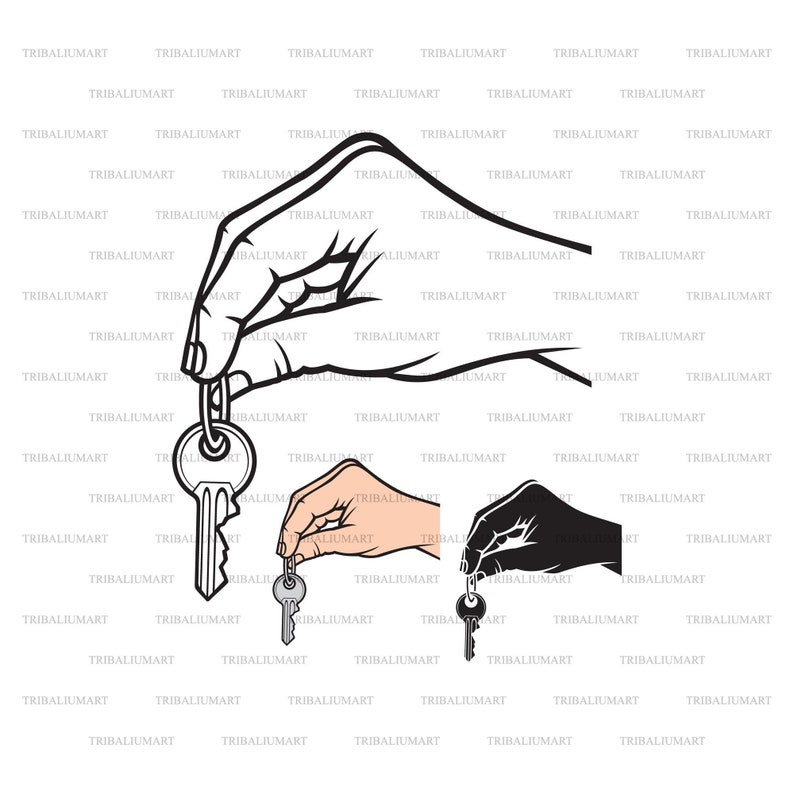Hand Holding a Key. Cut Files for Cricut. Clip Art Silhouette Etsy