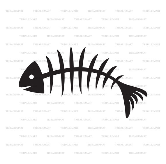 Download Fish Bone Cut Files For Cricut Clip Art Silhouettes Eps Svg Pdf Png Dxf Jpeg