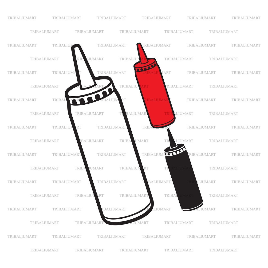 Ketchup Bottle. Cut Files for Cricut. Clip Art Silhouette Etsy