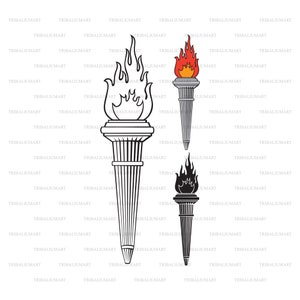 Tocha. Cortar arquivos para Cricut. Silhuetas de clipart (eps, svg, pdf, png, dxf, jpeg).