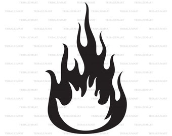 Flame (fire icons). Cut files for Cricut. Clip Art silhouettes (eps, svg, pdf, png, dxf, jpeg).