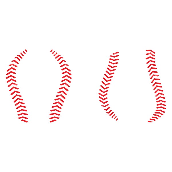 Baseball-Schnürsenkel (Stiche). Geschnitten Sie Dateien für die Cricut. Clip Art Silhouetten (Eps, Svg, Pdf, Png, Dxf, Jpeg).
