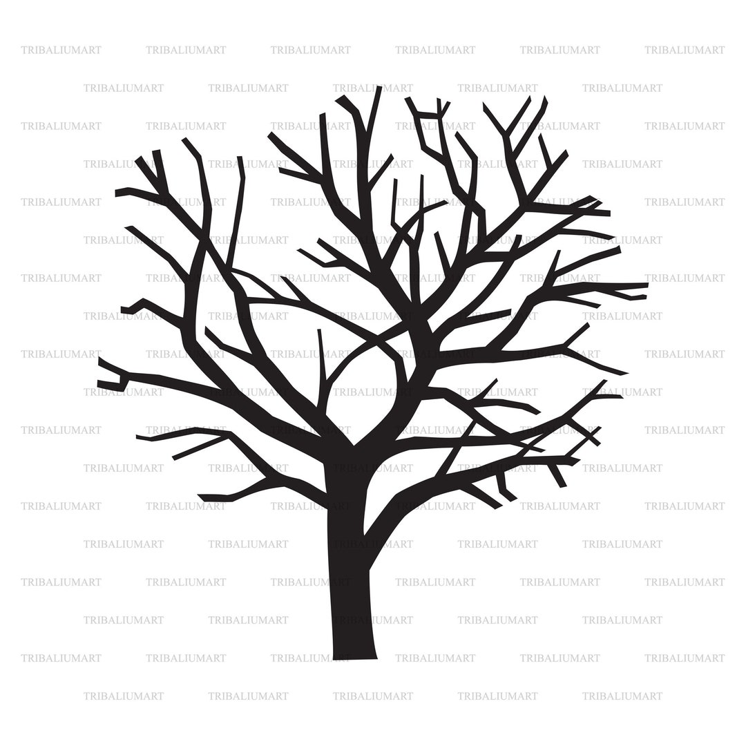 Bare Tree Silhouette. Cut Files for Cricut. Clip Art (eps, Svg, Pdf