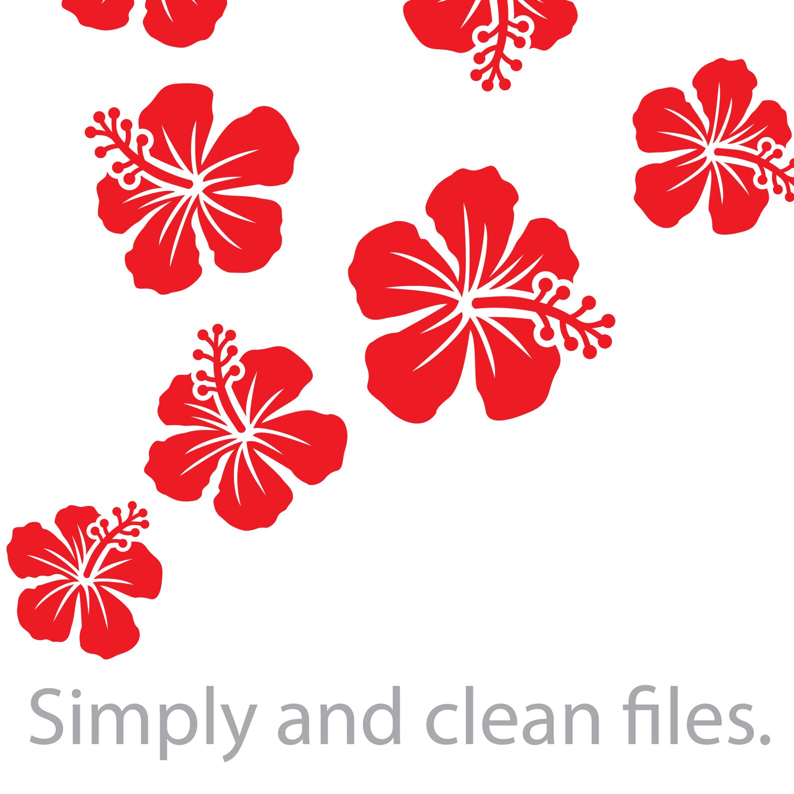 Hibiscus Flowers. Cut Files for Cricut, Clip Art Silhouette (eps, Svg ...