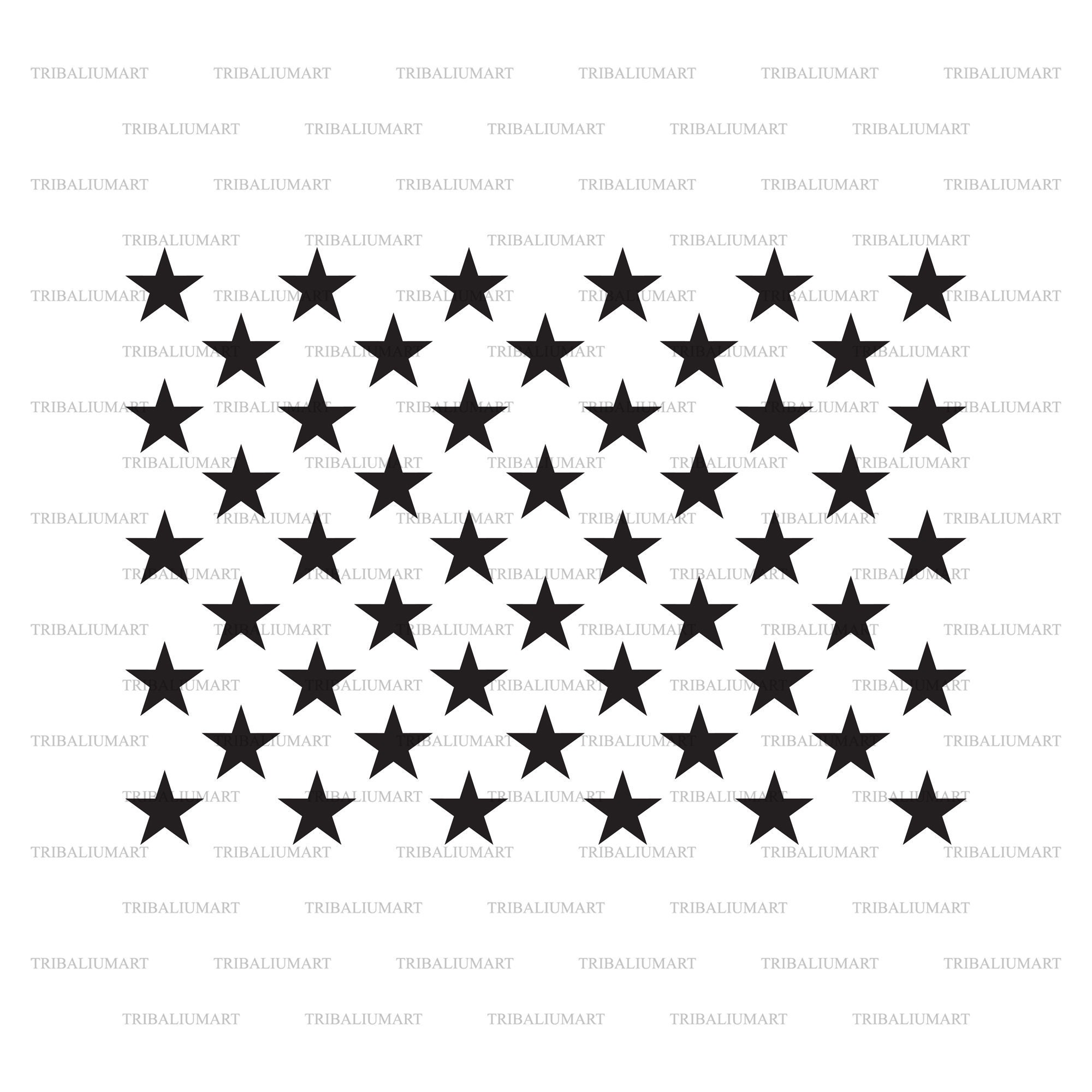 50 Stars (united States of America, USA Flag Design). Cut