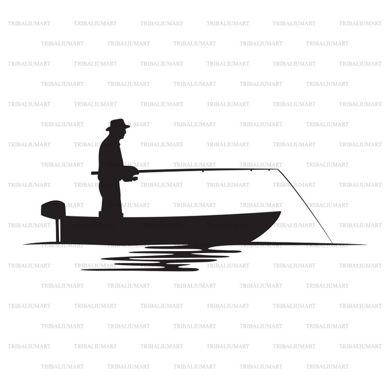 Download Fisherman in a Boat silhouette Bass Boat Gone Fishing. Cut ...