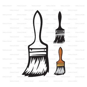 Pinsel malen. Dateien für Cricut ausschneiden. ClipArt Silhouette (eps, svg, pdf, png, dxf, jpg).