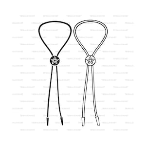 Cravatta Bolo. Taglia file per Cricut. Silhouette ClipArt (eps, svg, pdf, png, dxf, jpeg).