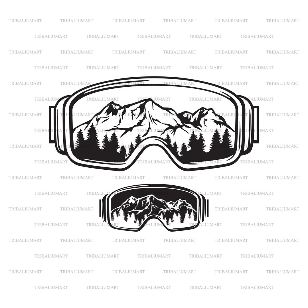 Ski Goggles With Mountains Landscapewinter Sport Glasses. Cut Files for ...