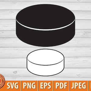 Eishockey Puck. Cut Dateien für Cricut. Clip Art Silhouette (eps, svg, pdf, png, dxf, jpeg).