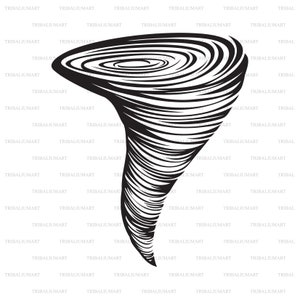 Tornado. Cut files for Cricut. Clip Art silhouettes (eps, svg, pdf, png, dxf, jpeg).