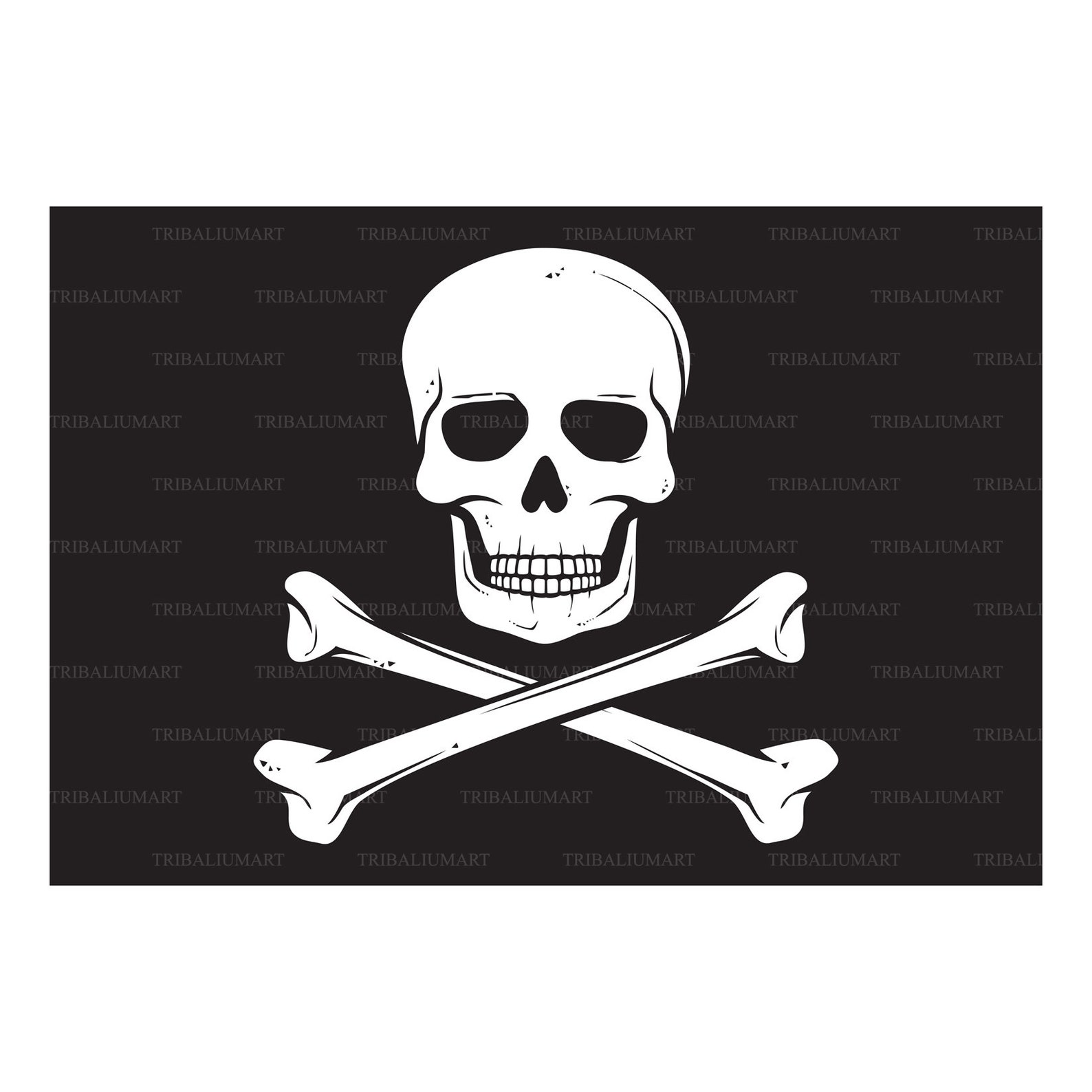 Pirate Flag With Skull and Cross Bones jolly Roger. Cut Etsy