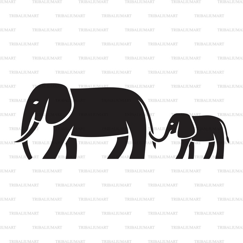 Download Mom And Baby Elephant Clip Art Silhouettes Cut Files For Cricut Eps Svg Pdf Png Dxf Jpeg Clip Art Art Collectibles Vadel Com