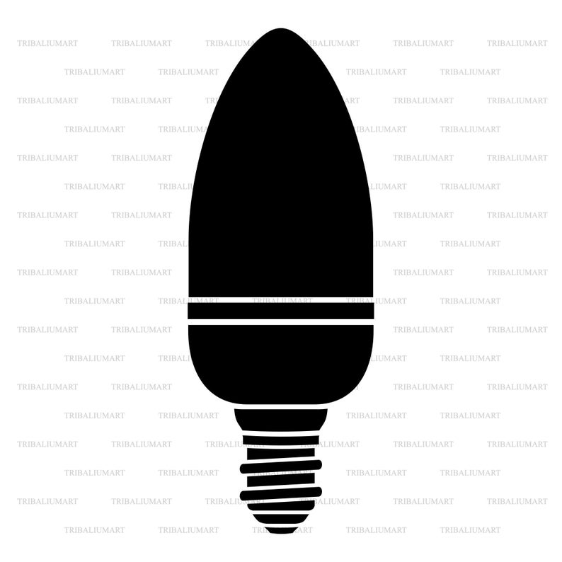 Candle Light Bulb SVG. Torpedo Bulb Illustration, Vintage Edison Style ...