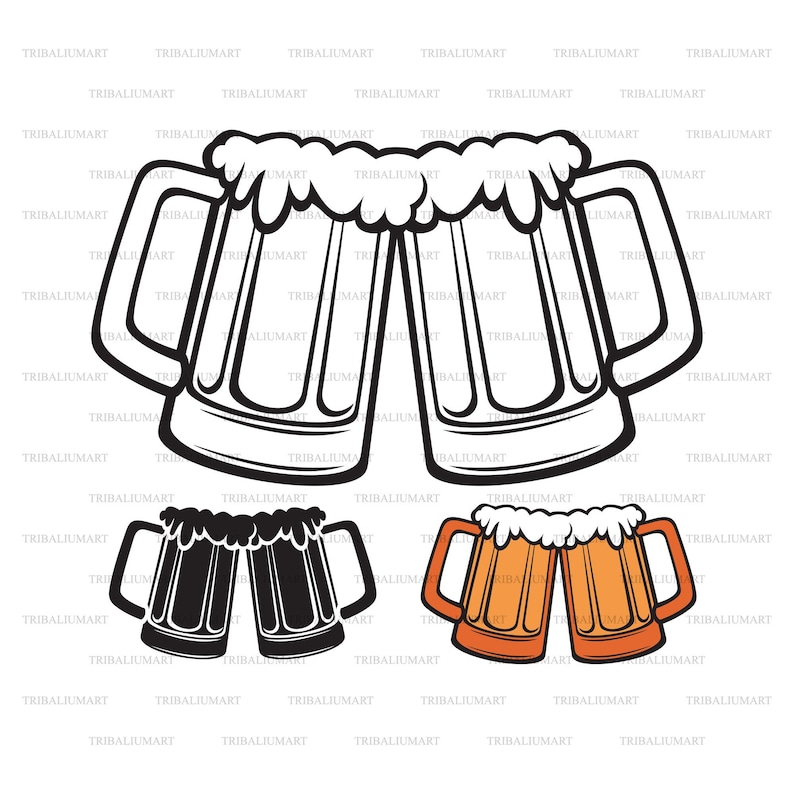 Beer mugs. Cut files for Cricut. Clip Art eps svg pdf png Etsy