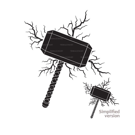 Hammer Von Thor Und Blitze Dateien Fur Cricut Ausschneiden Etsy