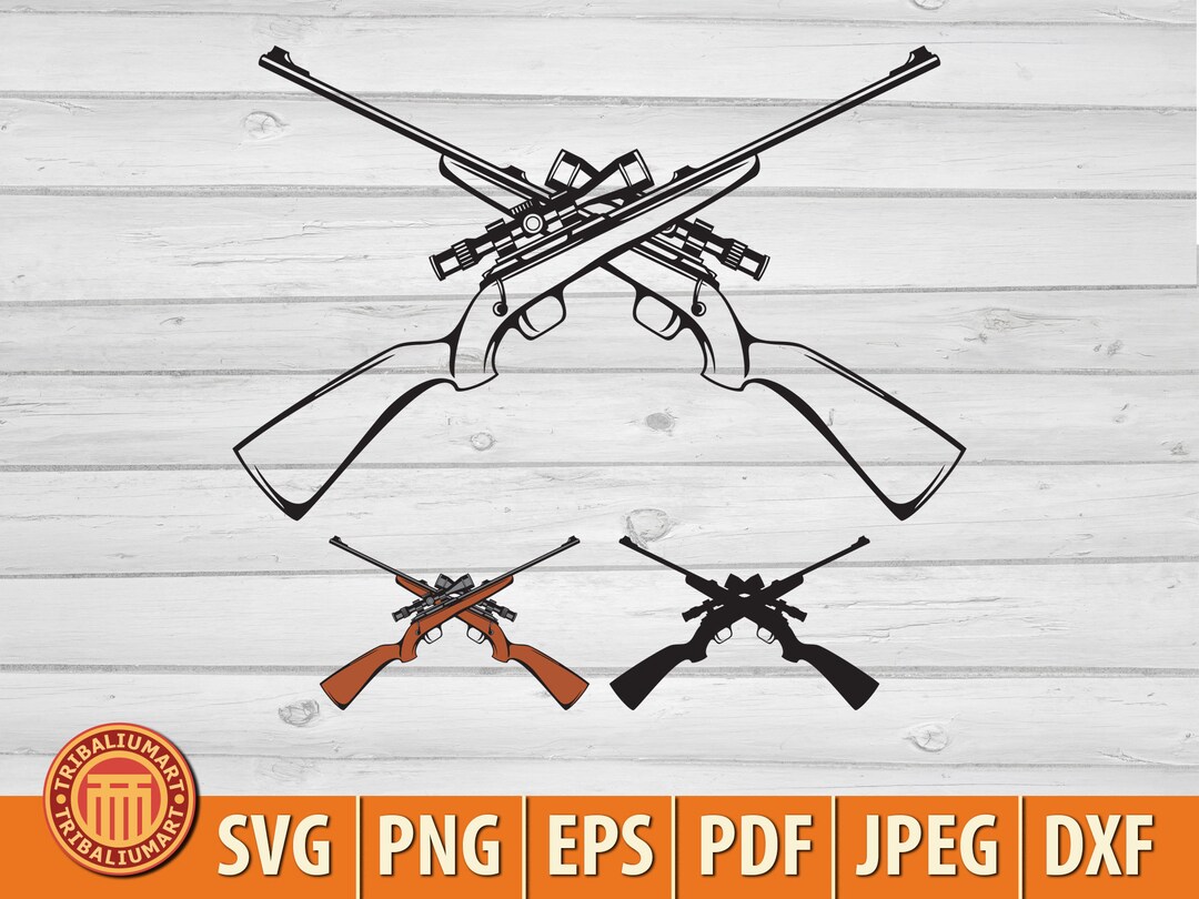 Crossed Hunting Rifles With Telescopic Sight. Sniper. Cut Files for ...