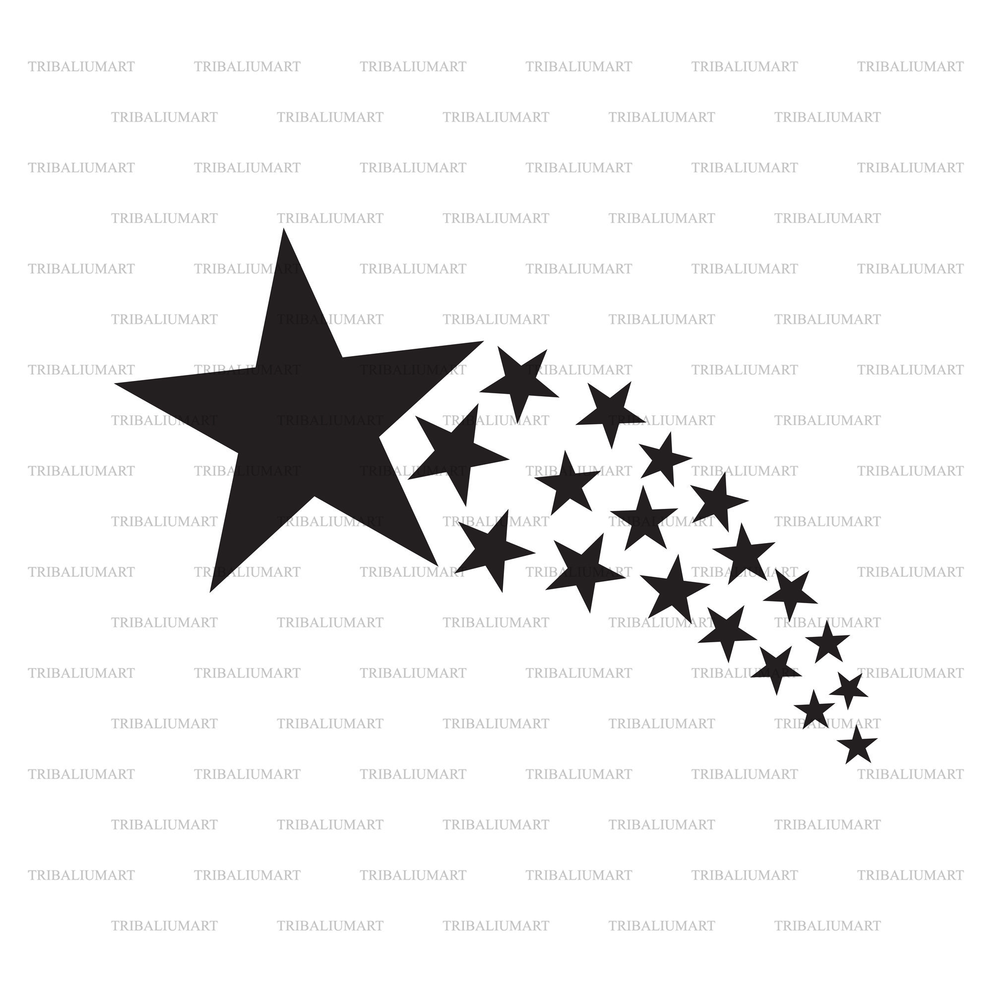 Shooting Star. Cut Files for Cricut. Clip Art Silhouette