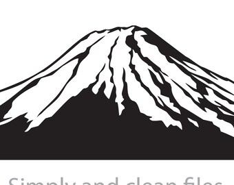 富士山。Cricut 用のカット ファイル。クリップ アート シルエット
