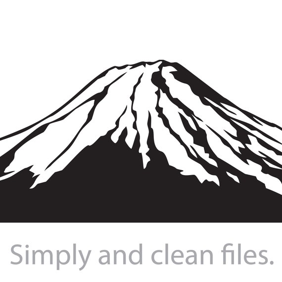 富士山。Cricut 用のカット ファイル。クリップ アート シルエット